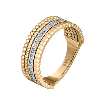 Кольцо из желтого золота с бриллиантами 931815Б