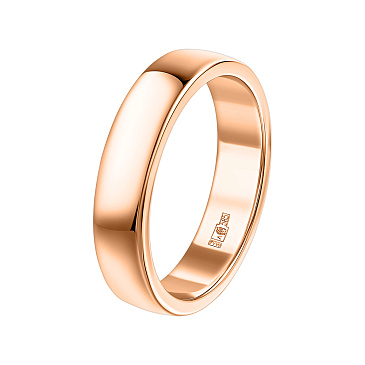 Классическое обручальное кольцо из красного золота 5 мм 200-000-310