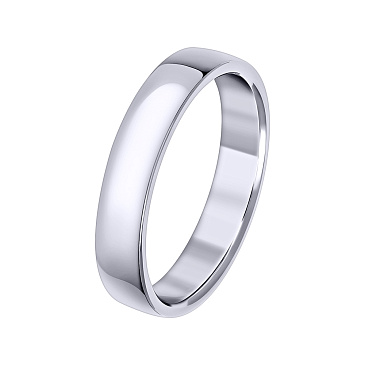 Классическое обручальное кольцо 4 мм из белого золота 210-000-311