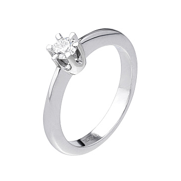 Помолвочное кольцо из белого золота с бриллиантом принцесса 921618Б